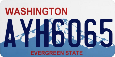 WA license plate AYH6065