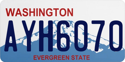 WA license plate AYH6070