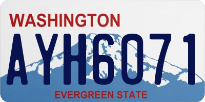 WA license plate AYH6071