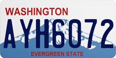 WA license plate AYH6072