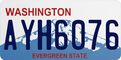 WA license plate AYH6076