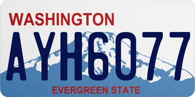 WA license plate AYH6077