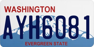 WA license plate AYH6081