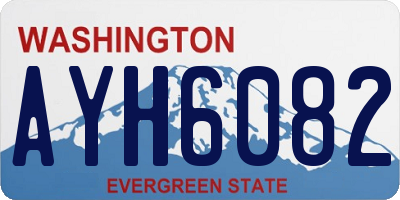 WA license plate AYH6082
