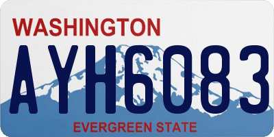 WA license plate AYH6083