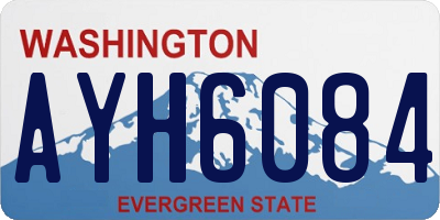 WA license plate AYH6084