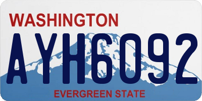WA license plate AYH6092