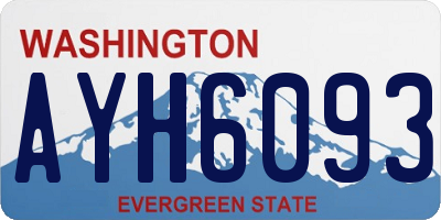 WA license plate AYH6093