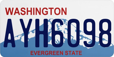 WA license plate AYH6098