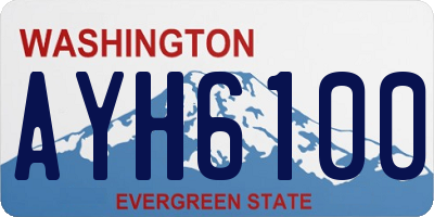WA license plate AYH6100
