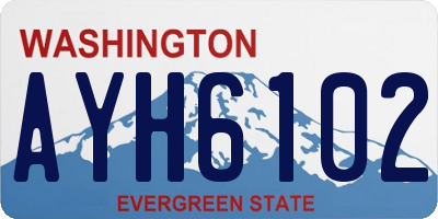 WA license plate AYH6102