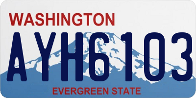 WA license plate AYH6103