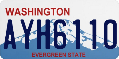 WA license plate AYH6110