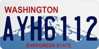 WA license plate AYH6112