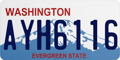 WA license plate AYH6116