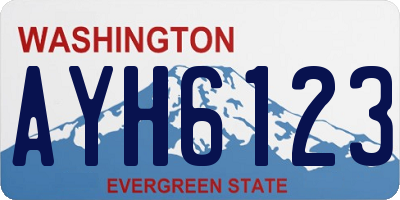 WA license plate AYH6123