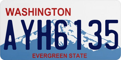 WA license plate AYH6135