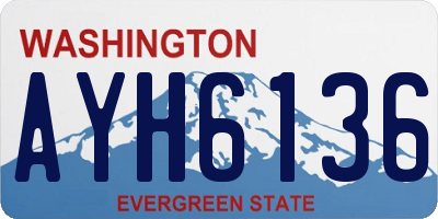 WA license plate AYH6136