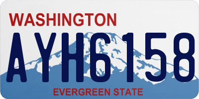 WA license plate AYH6158