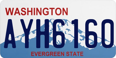 WA license plate AYH6160