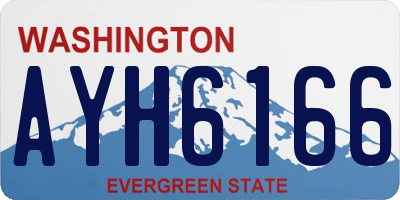 WA license plate AYH6166