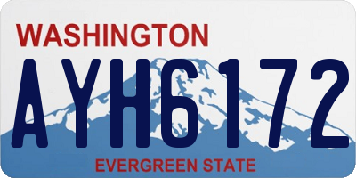 WA license plate AYH6172