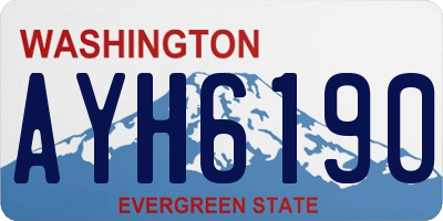 WA license plate AYH6190