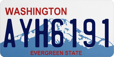 WA license plate AYH6191