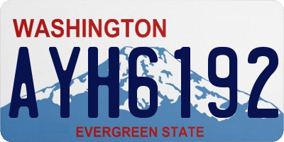 WA license plate AYH6192