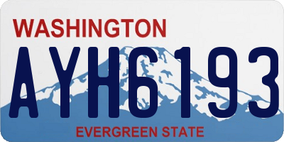 WA license plate AYH6193