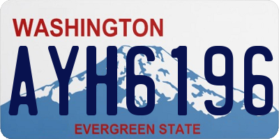 WA license plate AYH6196