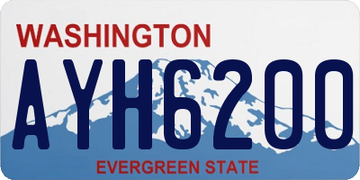 WA license plate AYH6200