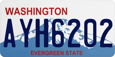 WA license plate AYH6202