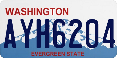 WA license plate AYH6204