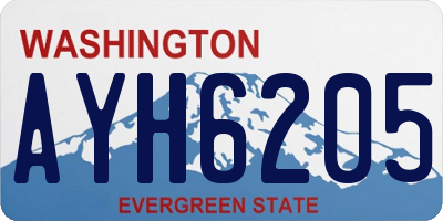 WA license plate AYH6205