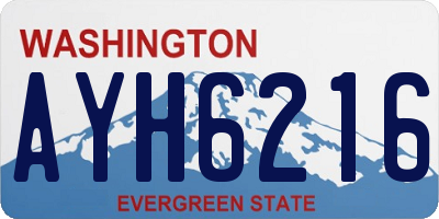 WA license plate AYH6216