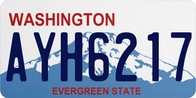 WA license plate AYH6217