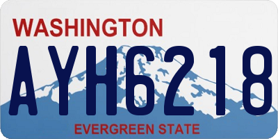 WA license plate AYH6218