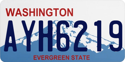 WA license plate AYH6219