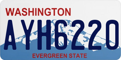 WA license plate AYH6220