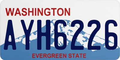 WA license plate AYH6226
