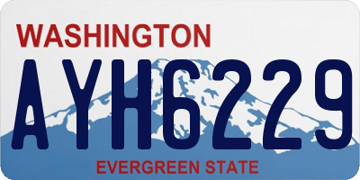 WA license plate AYH6229
