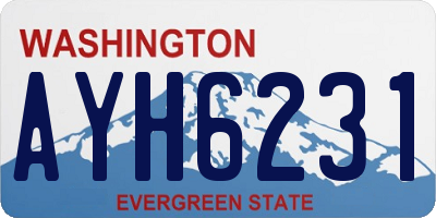 WA license plate AYH6231