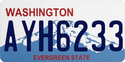 WA license plate AYH6233