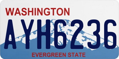WA license plate AYH6236