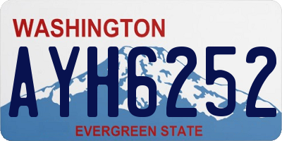 WA license plate AYH6252