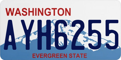 WA license plate AYH6255