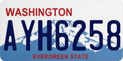 WA license plate AYH6258