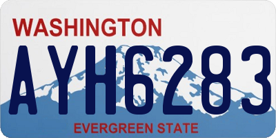 WA license plate AYH6283