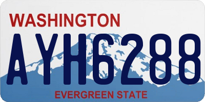 WA license plate AYH6288